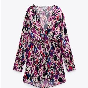 Zara Multicolor Patterned Dress